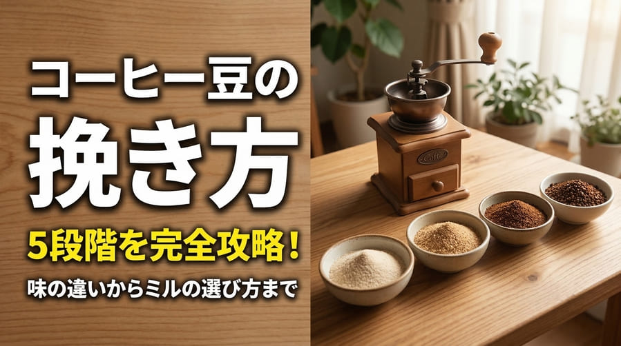 コーヒー豆の挽き方で味が変わる？粒度別の選び方とおいしく淹れるコツ