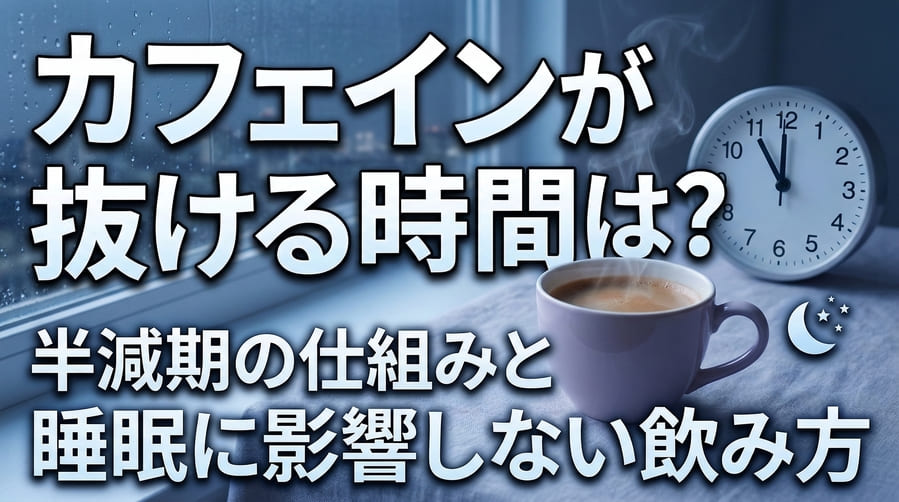 カフェインが抜ける時間は？半減期の仕組みと睡眠に影響しない飲み方を解説