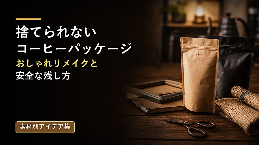 捨てられないコーヒーパッケージのおしゃれリメイクと安全な残し方の素材別アイデア集